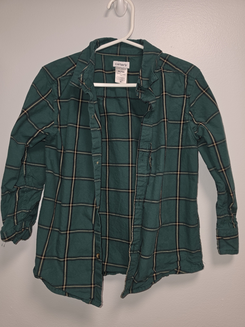 Carter's Green Plaid Button-Down Shirt